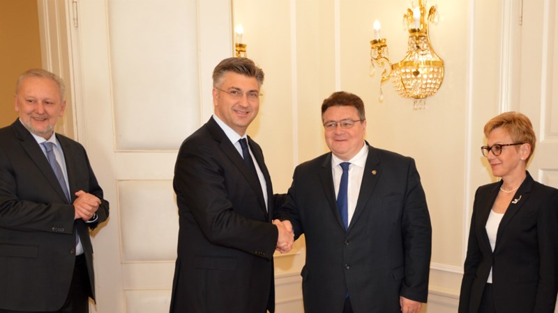 ​Predsjednik Vlade Plenković s ministrom vanjskih poslova Litve